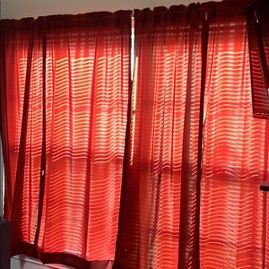 Red curtains